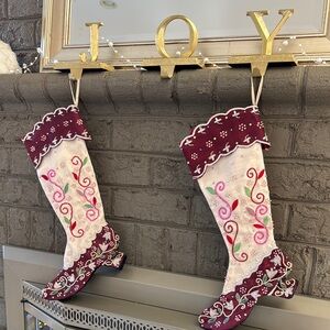 Festive Burgundy Holiday Stockings